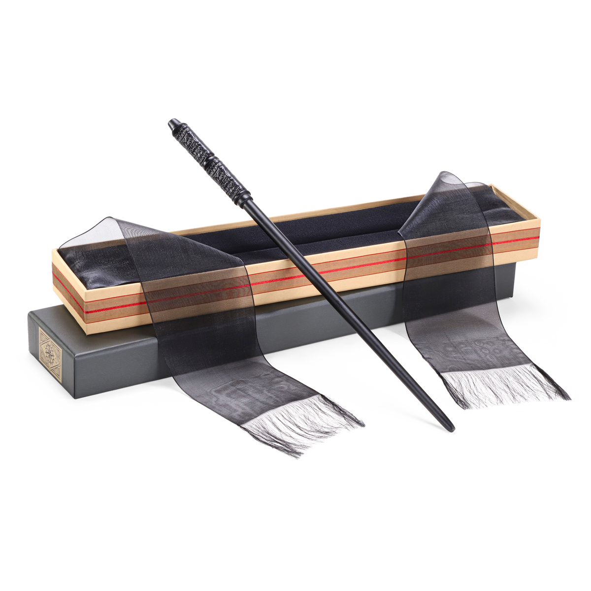 Réplique de la baguette du professeur Rogue dans sa boîte Ollivander
