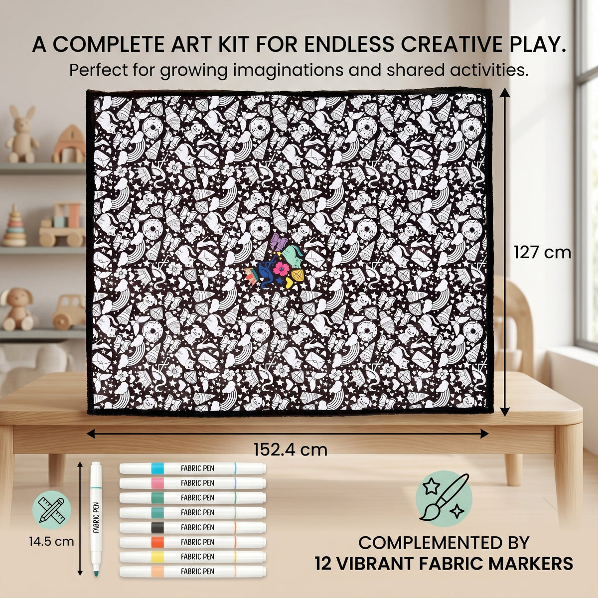 DIY Colouring Blanket Set with Fabric Markers