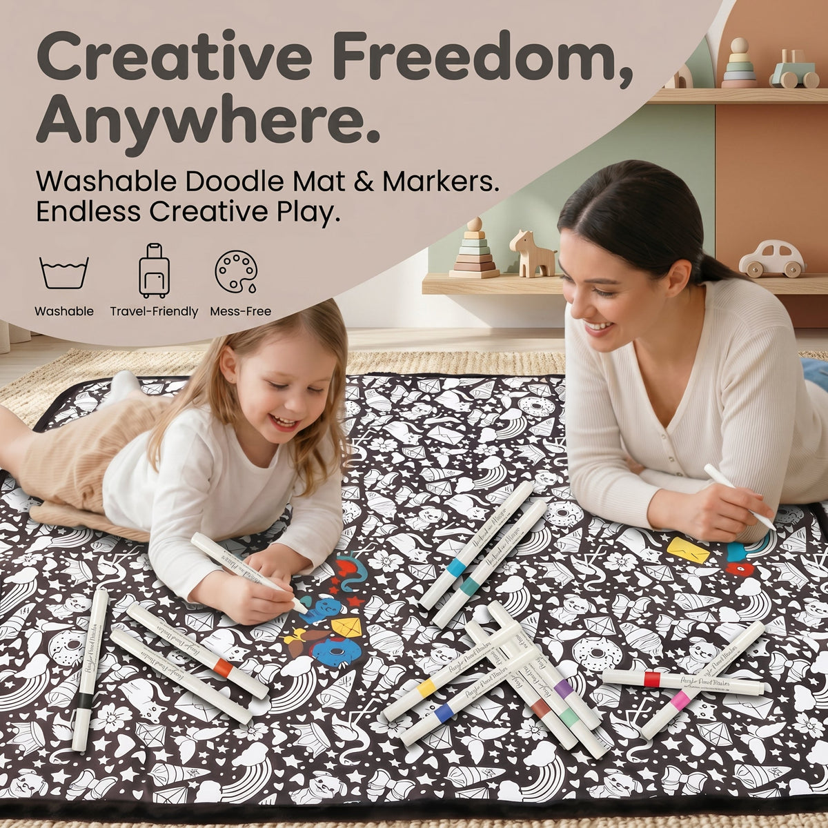 DIY Colouring Blanket Set with Fabric Markers