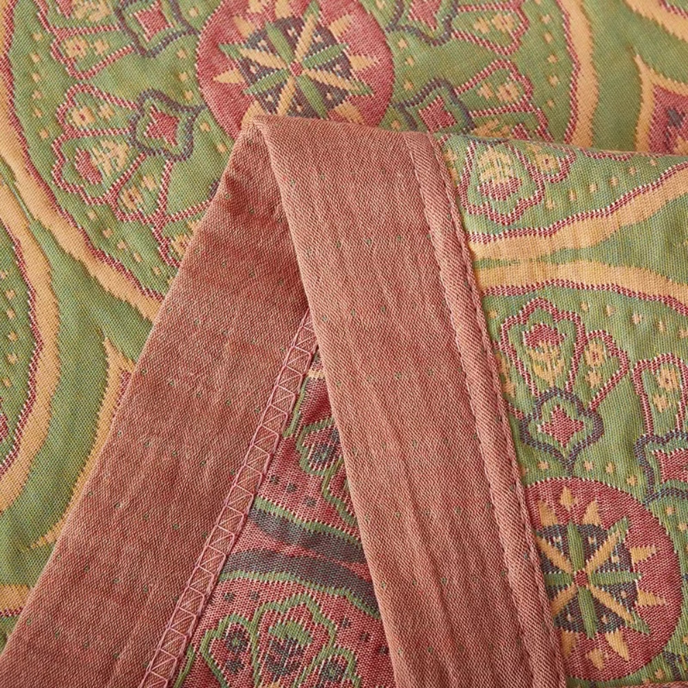Reversible Cotton Summer Blanket for Cozy Home Decor & Lightweight Comfort