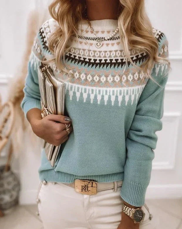 Olivia Norwegischer Pullover – Damenpullover mit nordischem Muster