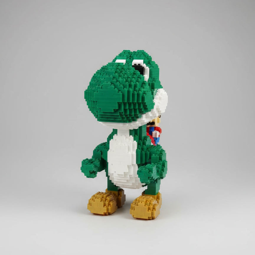 Green Dinosaur and Red Plumber Building Block Set, 2,000 Pieces