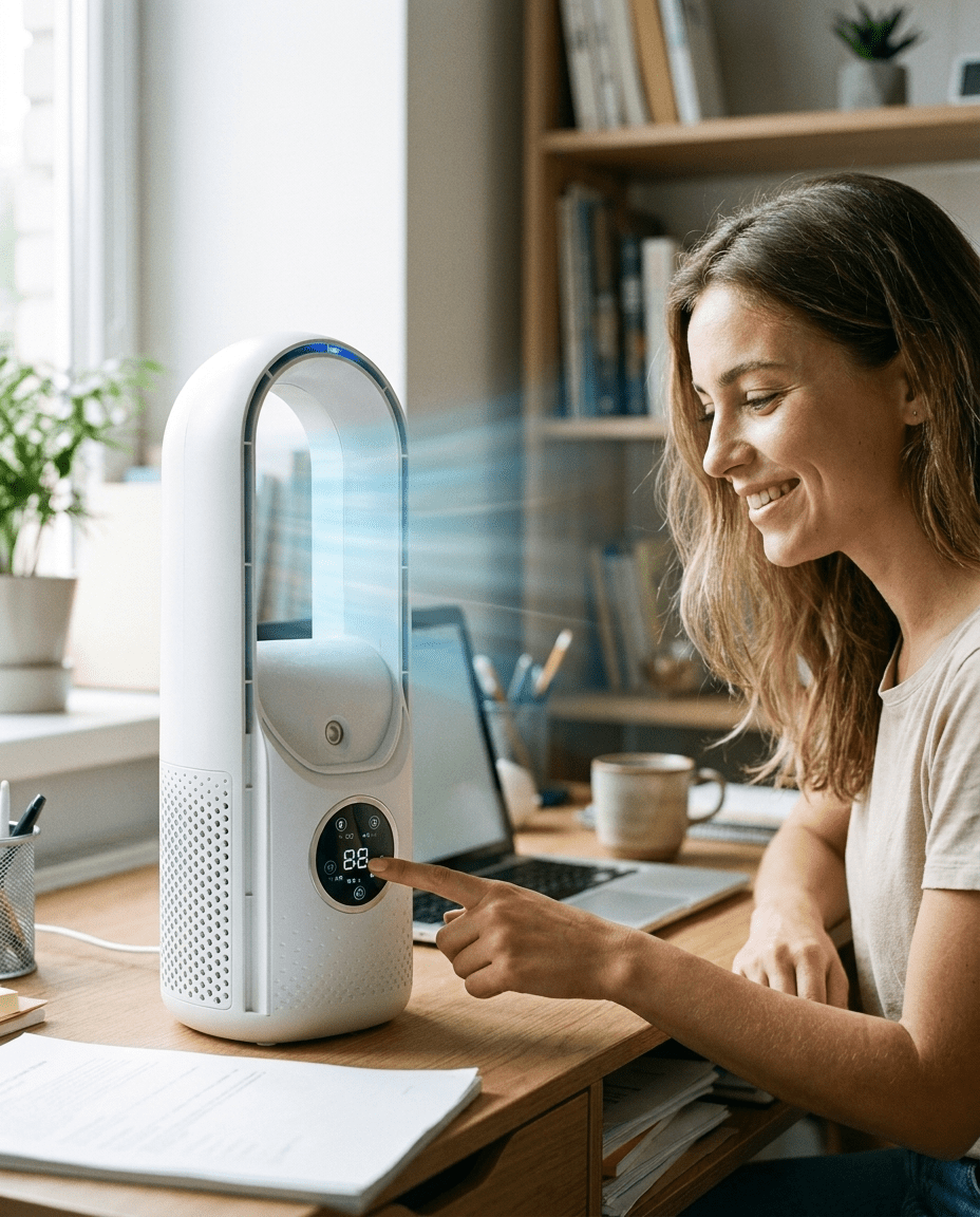 BREEZA Nova | Quiet Bladeless Air Cooler with Sleep Mode