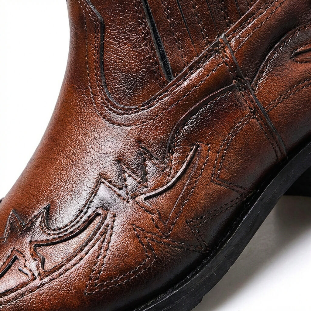 | Jovino Herren Italienische Leder Vintage Stiefel