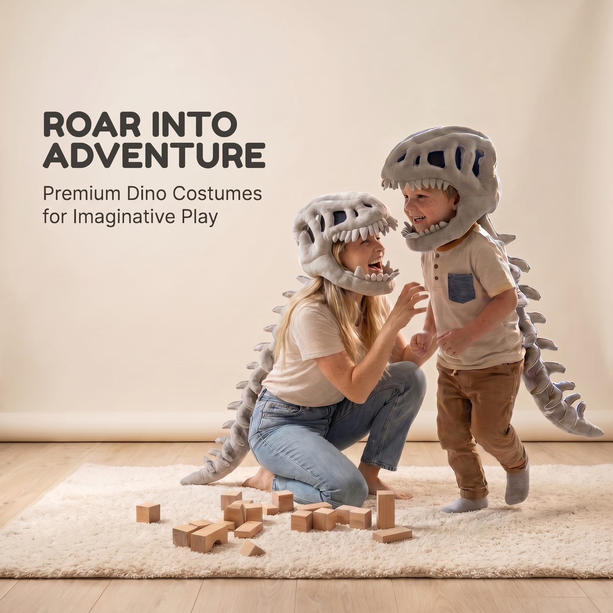 Kids' Plush Dinosaur Onesie Costume