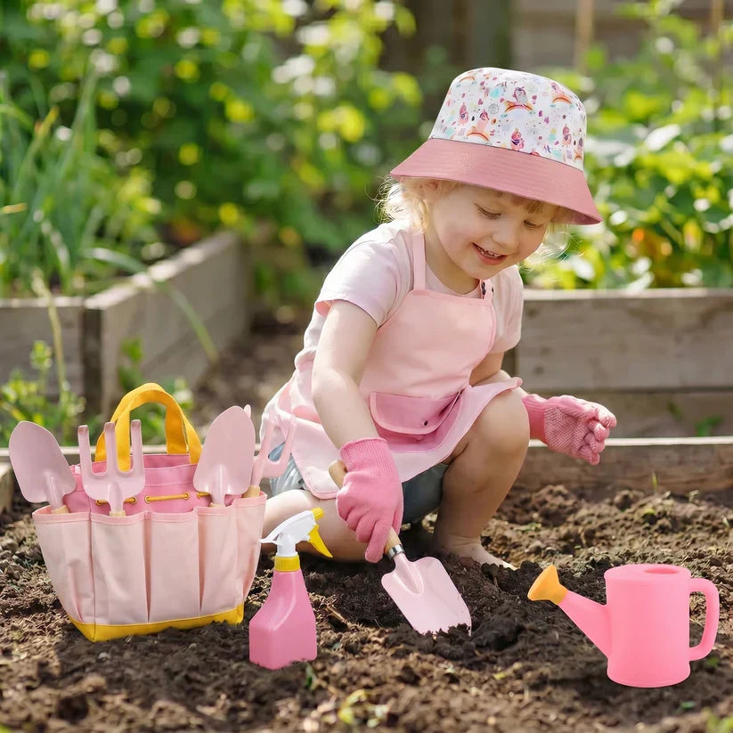 Kids' Gardening Tool Set with Gloves and Storage Bag