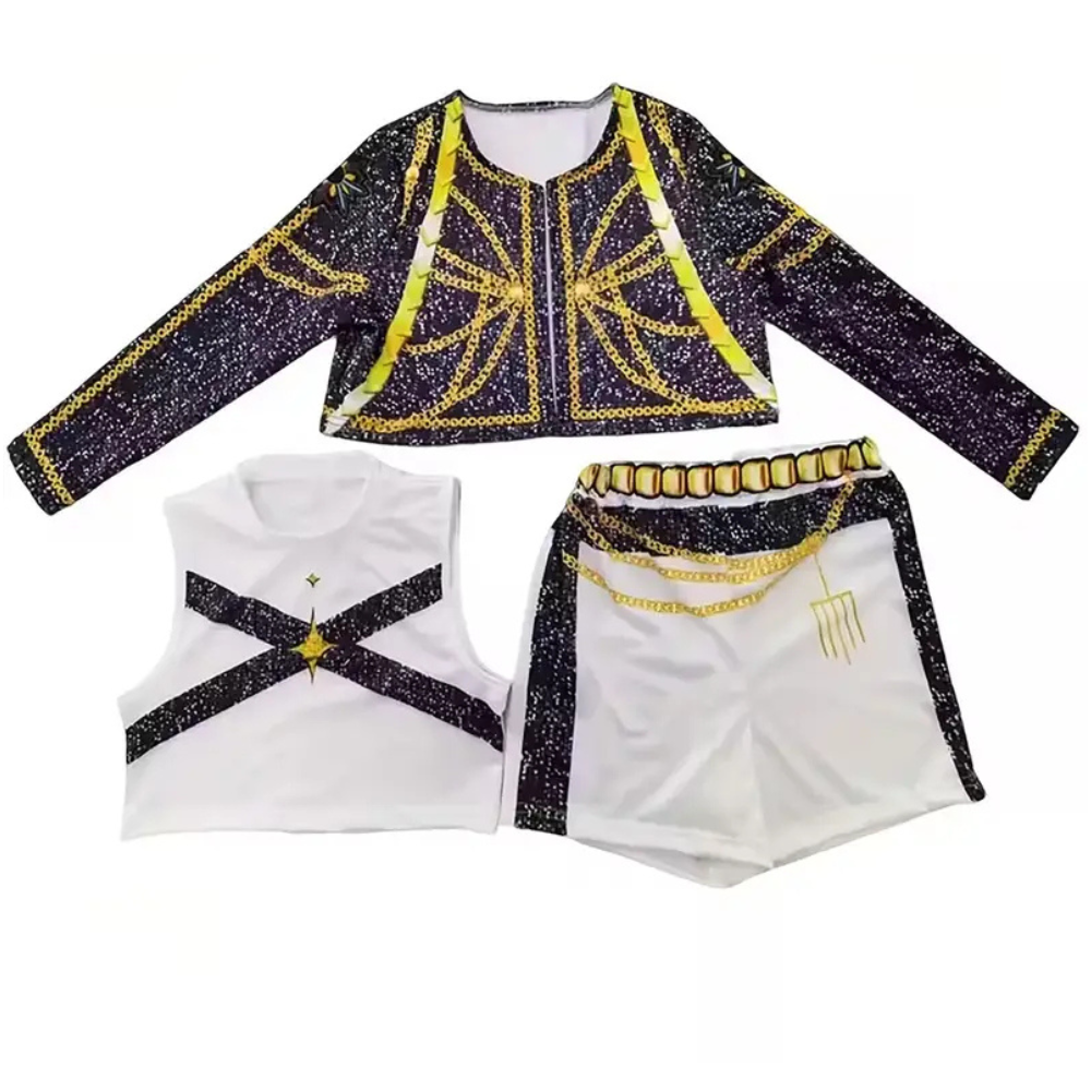 Kids' K-Pop Dance Costume with Jacket, Skirt and Belt