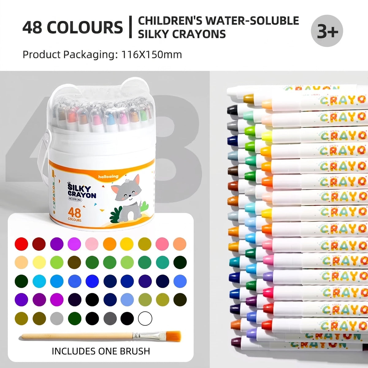 Kids' Washable Twist-Up Crayons with Storage Bucket