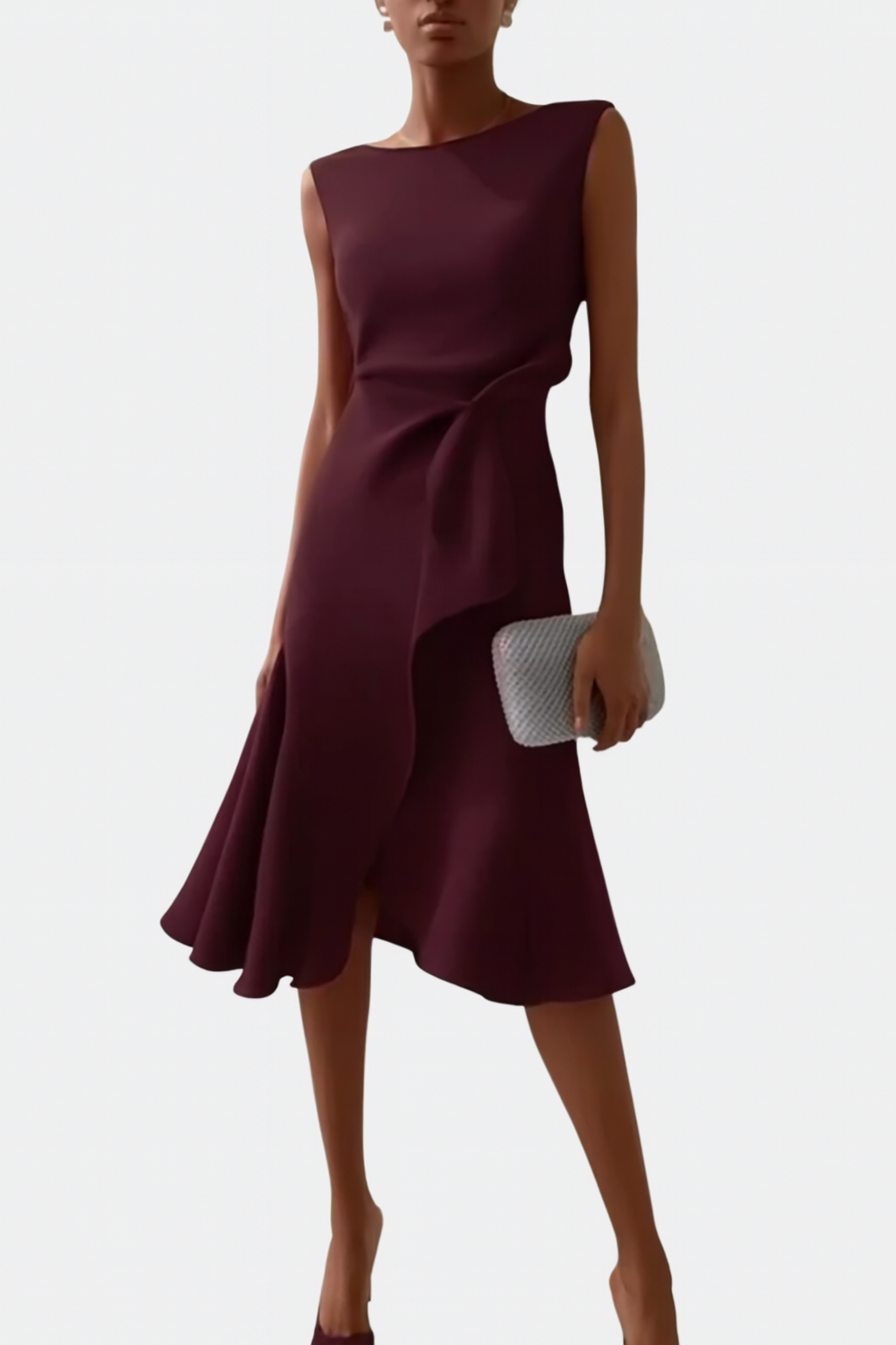Sheila™ | Drapiertes Asymmetrisches Midi Kleid