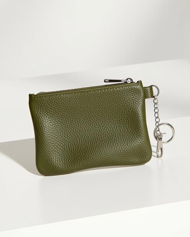Leder Mini-Geldbörse Schlüsselanhänger