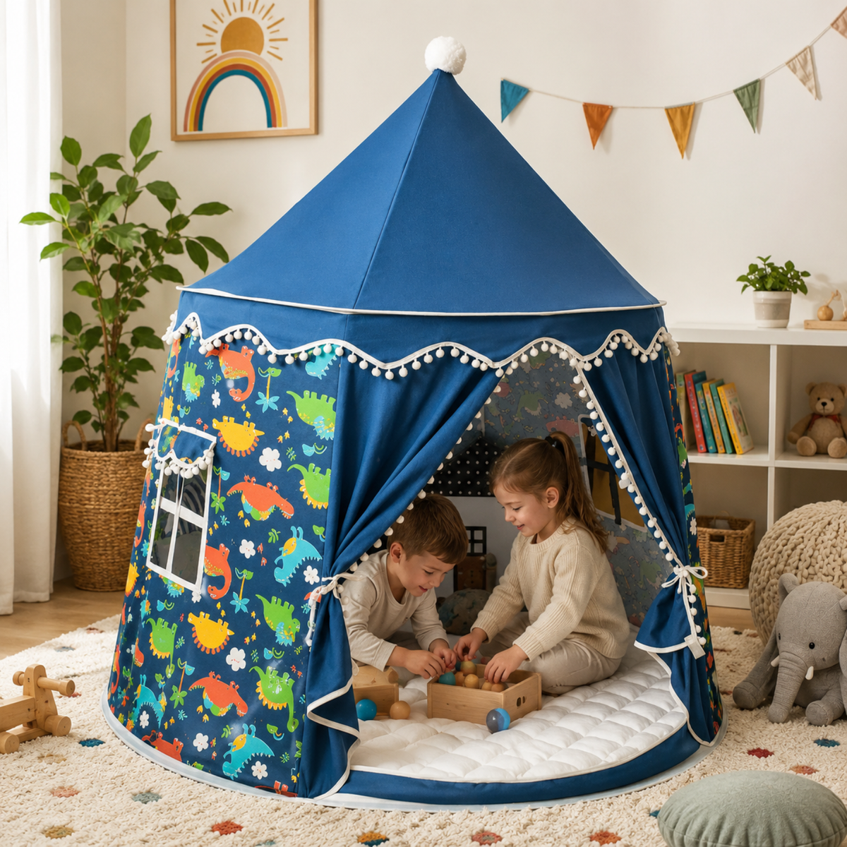 Kids' Indoor Princess Teepee Play Tent, 110 × 125 cm