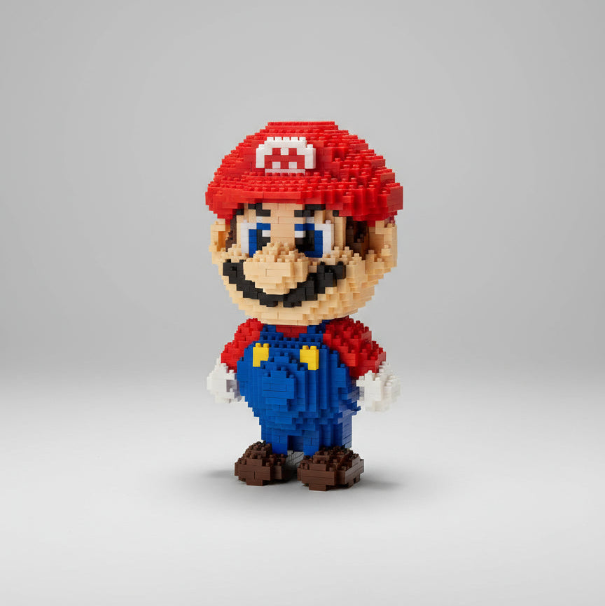 Red Plumber Building Block Set, 2,000 Pieces