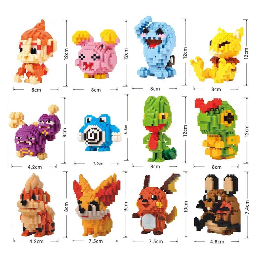 Mini Creature Building Block Set, Approximately 170 Pieces