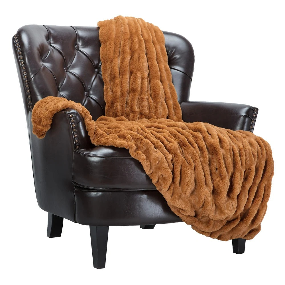 Plaid en fausse fourrure confortable pour décoration intérieure et chaleur