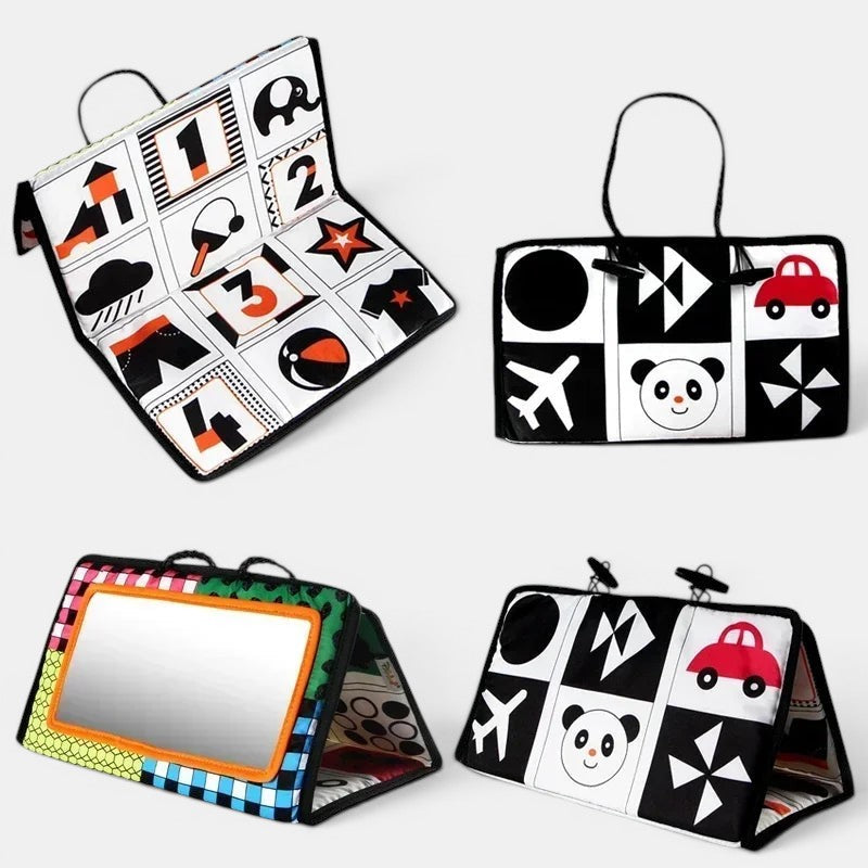 Baby Sensory Book with Mirror and High-Contrast Patterns