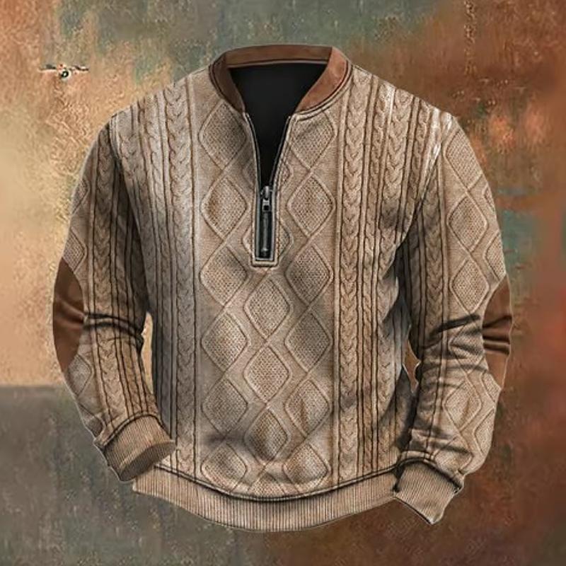 Pull tendance zippé en maille torsadée Jimmy