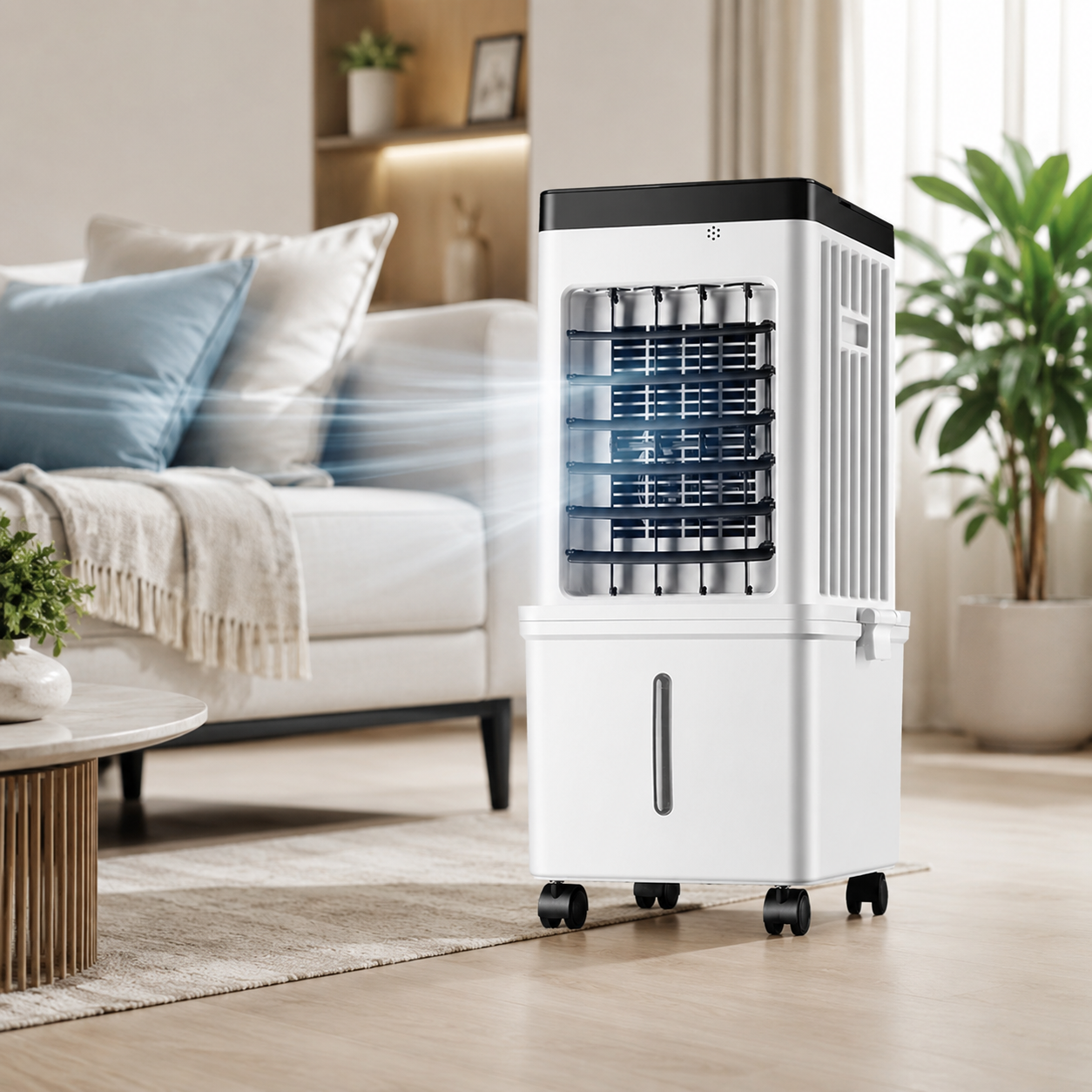 Tragbarer 3-in-1 Verdunstungsluftkühler mit 12-Stunden-Timer