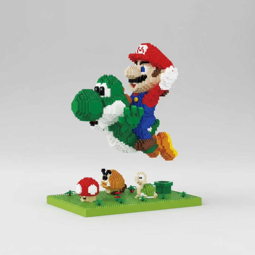 Flying Green Dinosaur and Red Plumber Building Set, 3,300 Pieces