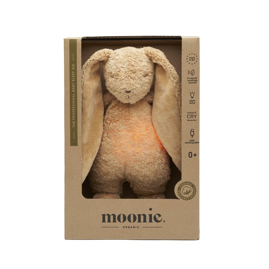 Organic Cotton Humming Bunny with Night Light, Cappuccino