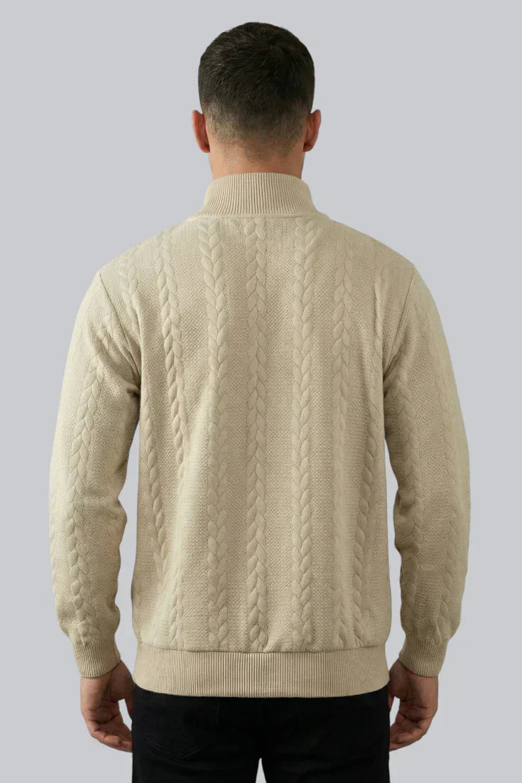 Herren Strickpullover mit Reißverschluss und langen Ärmeln