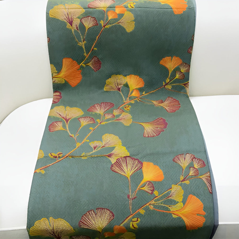 Reversible Floral Ginkgo Leaves Coverlet Set - Soft Bedspread & Quilt