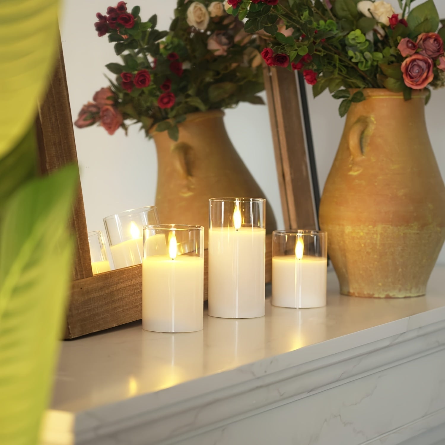 Set chauffe-bougie télécommandé - Bougies LED à piles avec minuterie & télécommande pour décoration intérieure