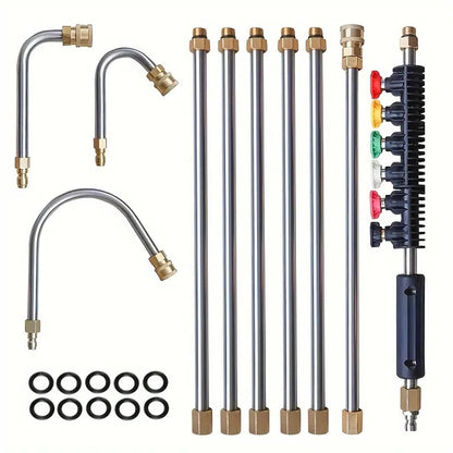 4000 PSI Telescoping Elevated Pressure Washer Wand Set for Gutter & Roof Drainage & Walls Cleaning