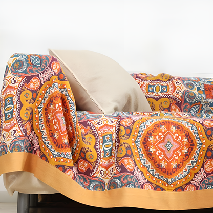 Reversible Boho Cotton Blanket for Cozy Home Decor | Sunrise Design