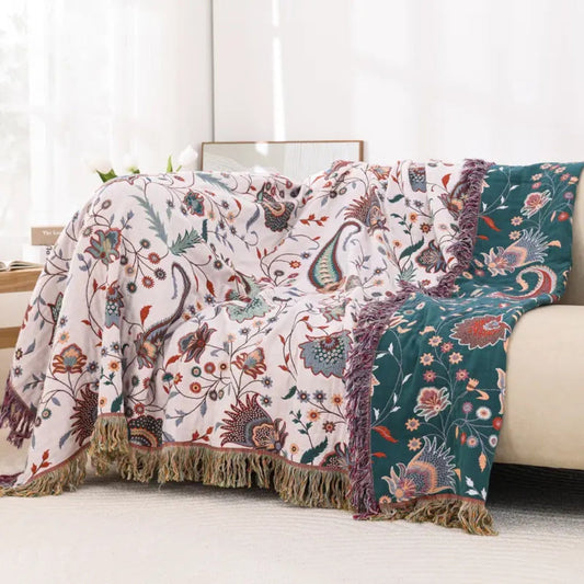 Reversible Vintage Soft Throw Blanket for Cozy Home Decor