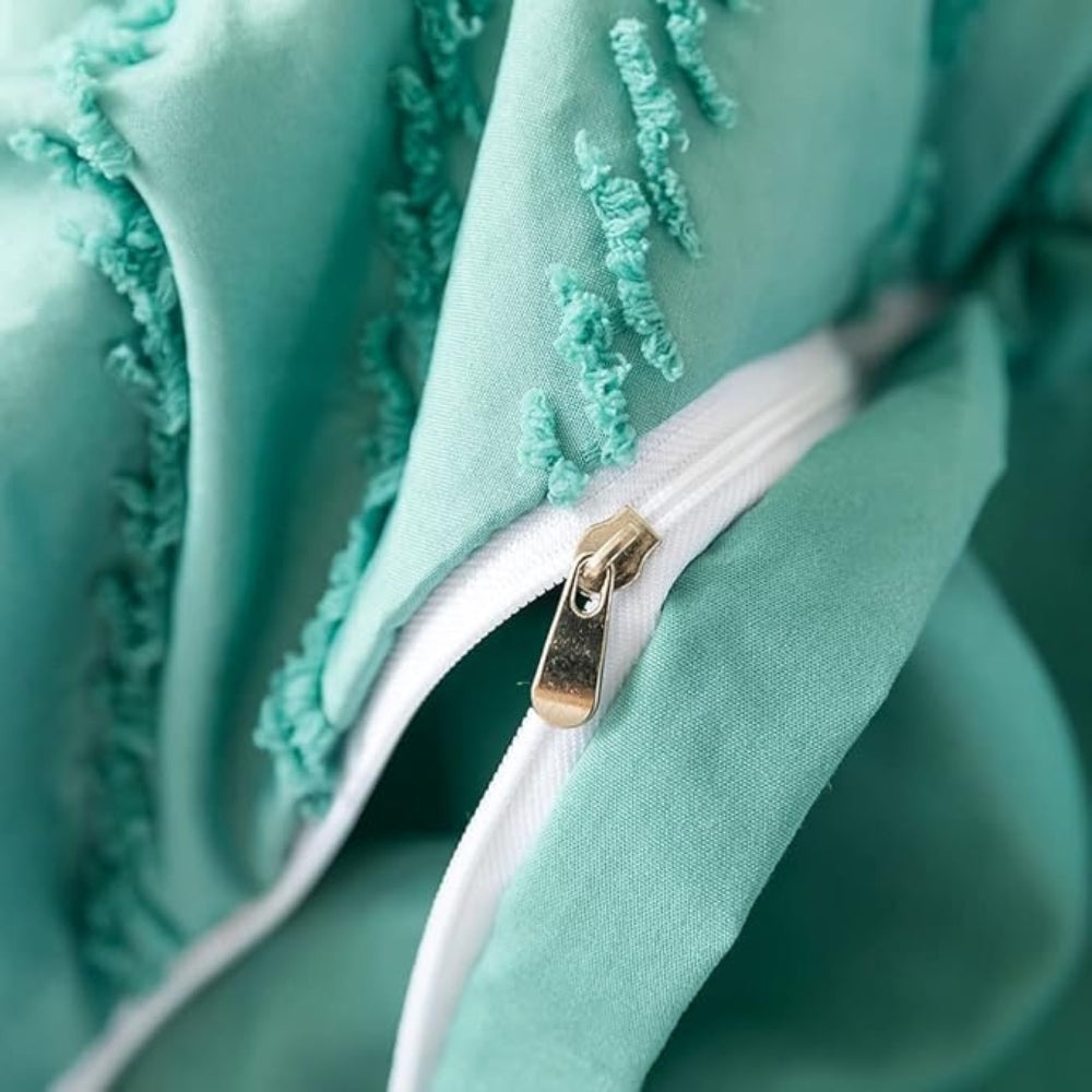 Chevron Pattern Plush Quilt Cover Set - 3 Piece Bedding Set