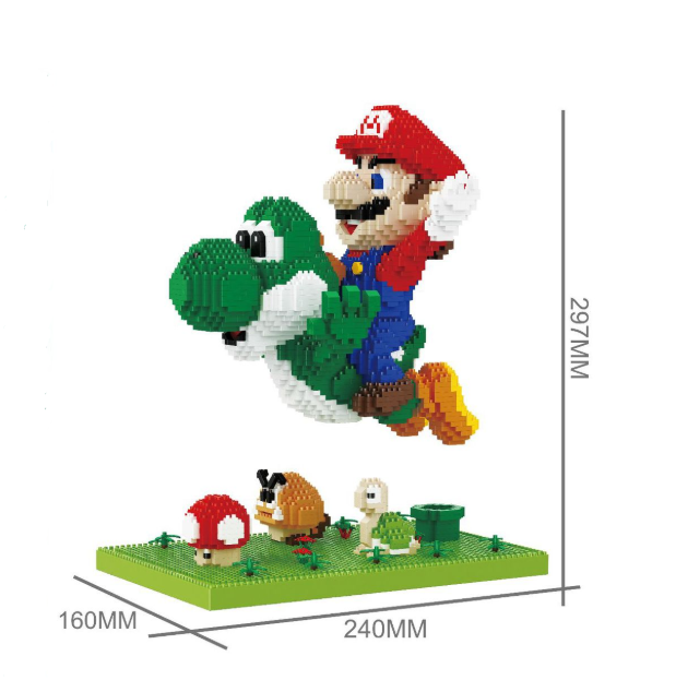 Flying Green Dinosaur and Red Plumber Building Set, 3,300 Pieces