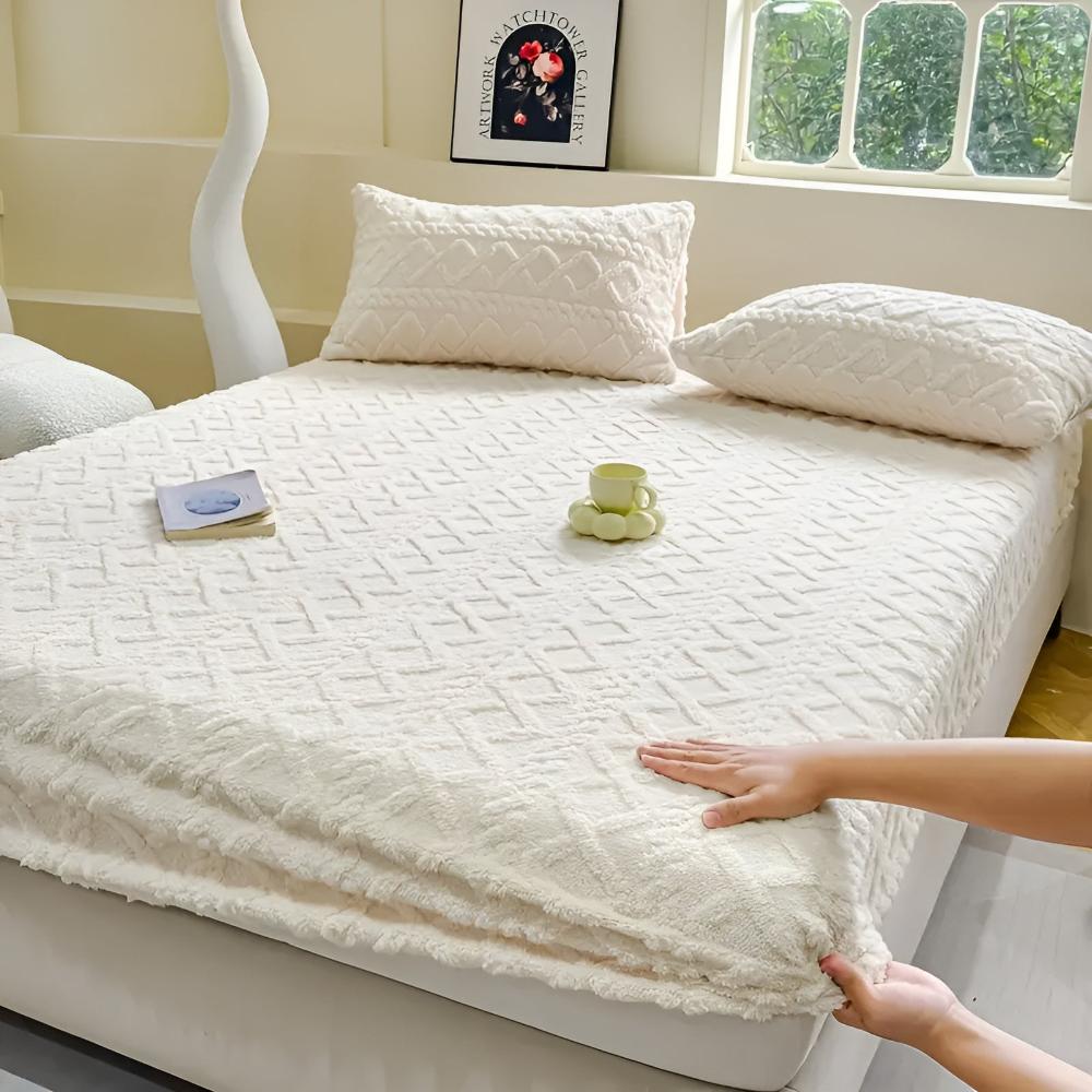 Ensemble de draps en velours sherpa de luxe - Literie douce, douillette et chaude