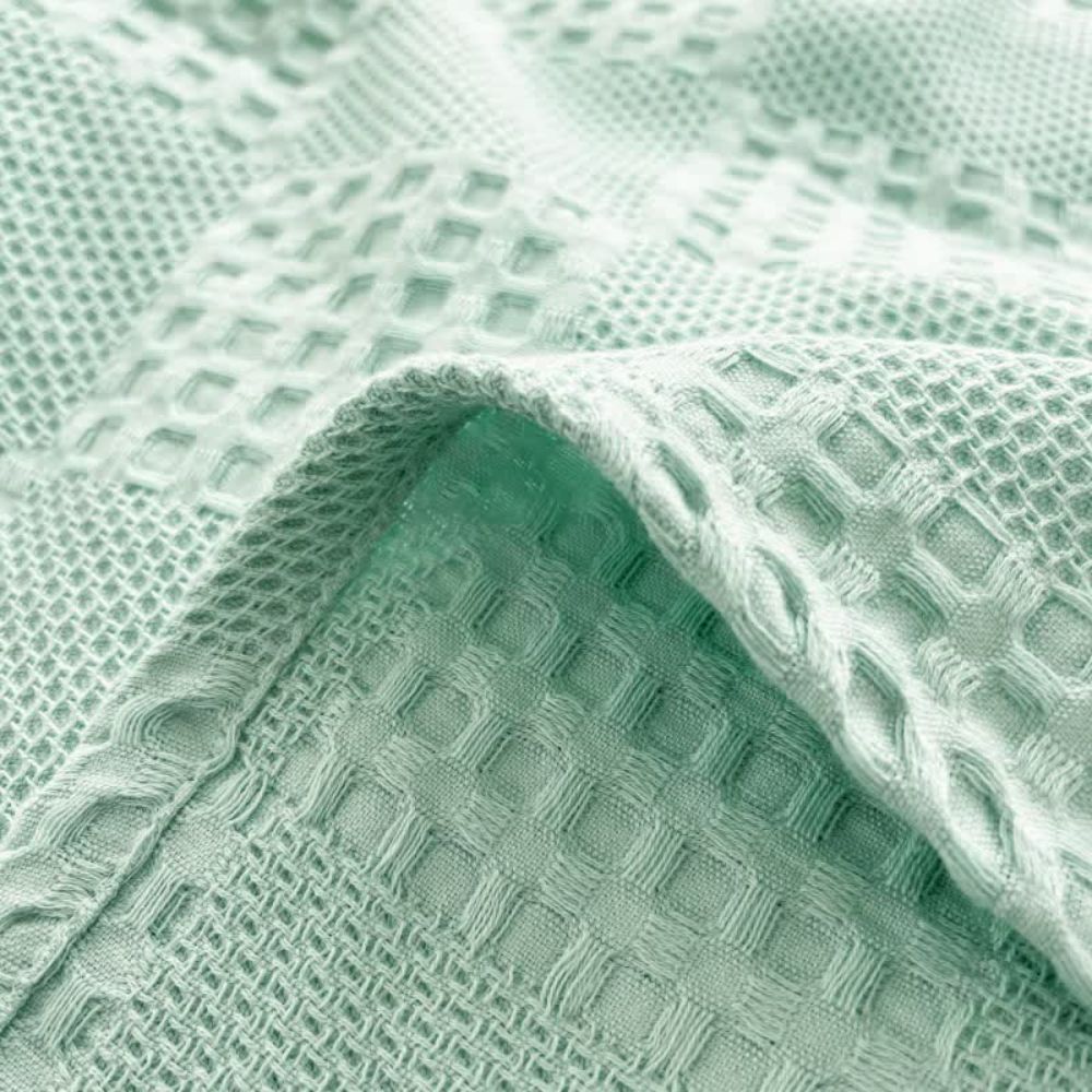 Cozy Blush Waffle Checkered Throw Blanket for Home Decor