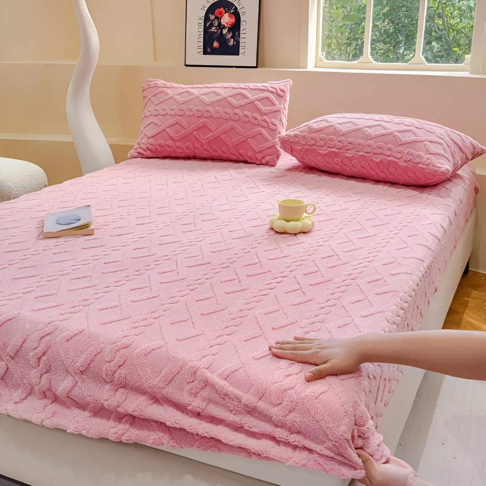 Ensemble de draps en velours sherpa de luxe - Literie douce, douillette et chaude