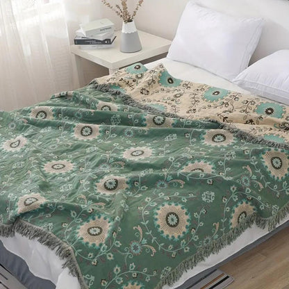 Reversible Retro Mandala Throw Blanket for Cozy Home Decor