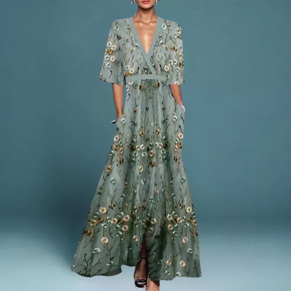 Jill™ | Raffiniertes Maxikleid mit Blumenmuster