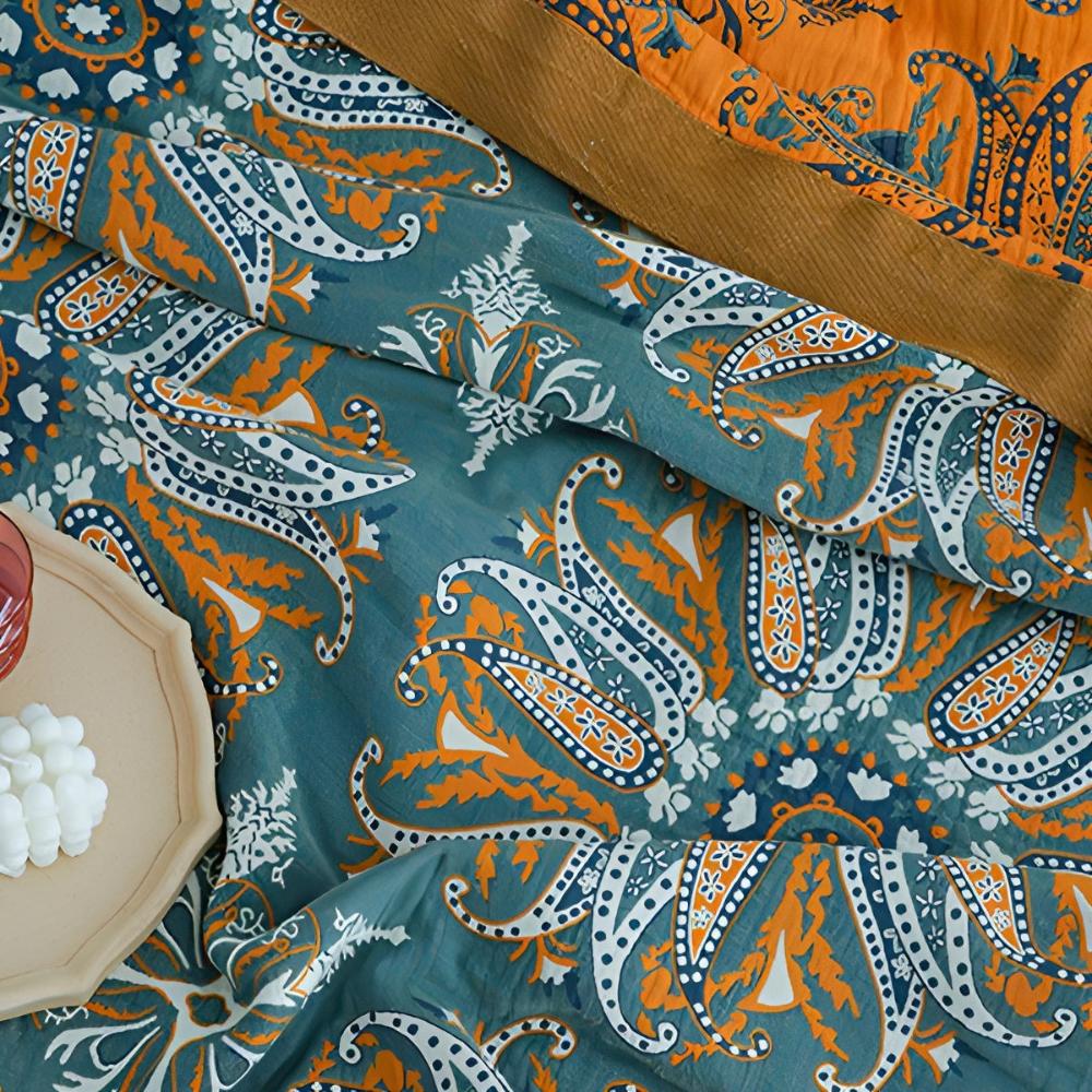 Wendbare Boho-Blumenbettdecke - Weiches, leichtes Bettwäsche-Set