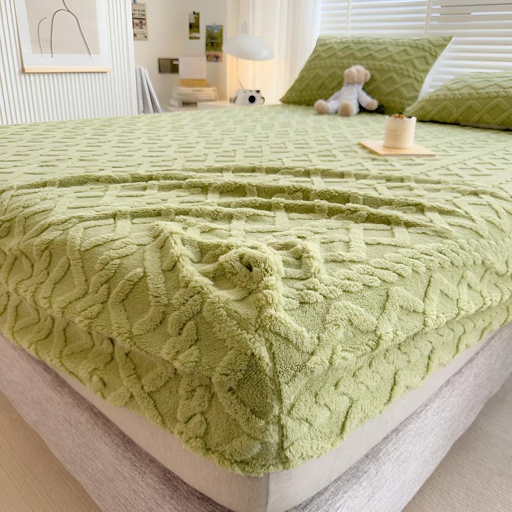 Ensemble de draps en velours sherpa de luxe - Literie douce, douillette et chaude