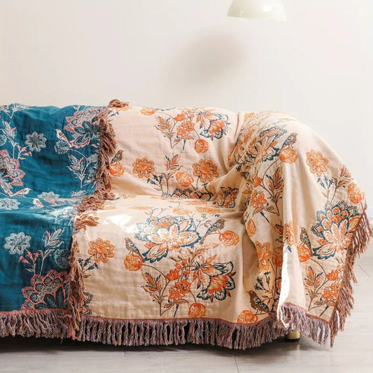 Cozy Boho Rustic Throw Blanket for Home Decor and Warmth