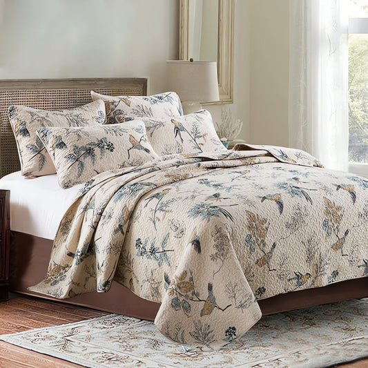 Luxury Floral Quilt Set - Elegant Bedspread for Home Decor
