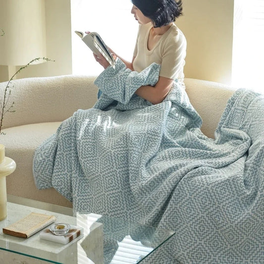Soft Cotton Throw Blanket for Cozy Home Decor & Warmth