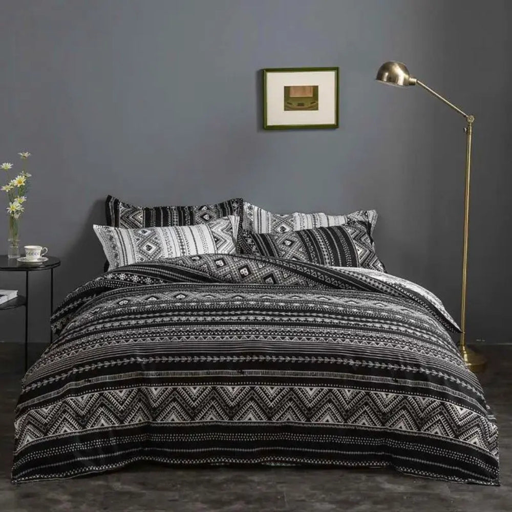 Modernes Boho-Bettwäsche-Set - Stilvolles Bettdecken-Set für gemütliche Schlafzimmerdekoration