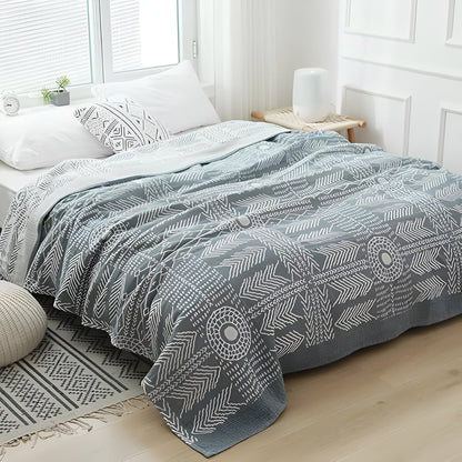 Reversible Minimalist Coverlet for Cozy Bedding - Zen Path Design