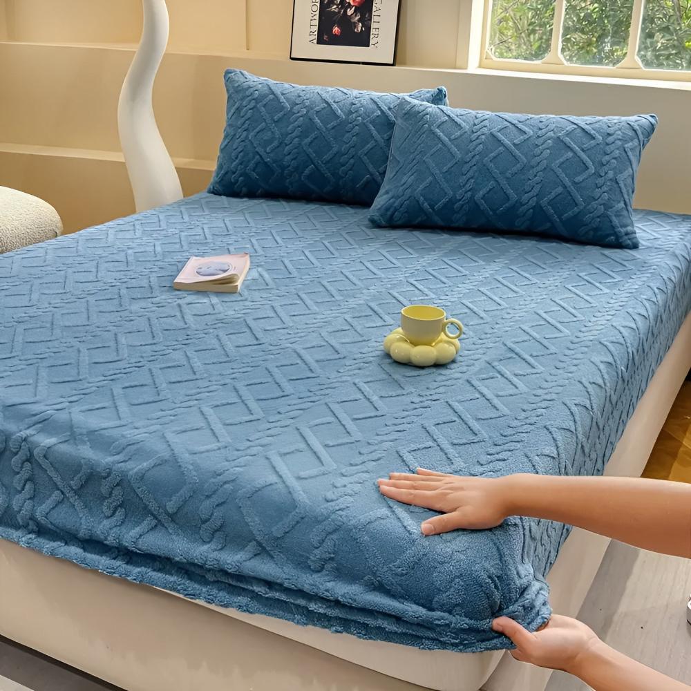 Ensemble de draps en velours sherpa de luxe - Literie douce, douillette et chaude