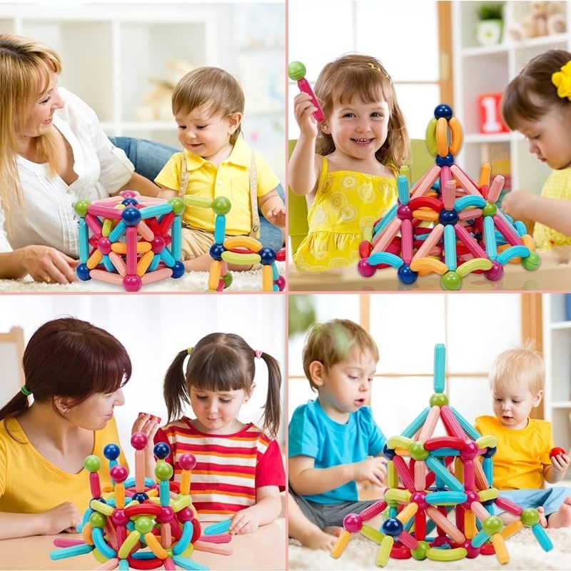 Magnetic Building Blocks for 2D and 3D Play, Ages 3+