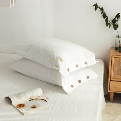 Soft Cotton Pillowcases Set of 2 - Twin Size Bed Pillow Covers