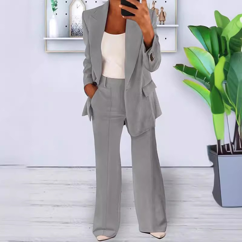 Ein-Knopf Blazer Hosenanzug Set