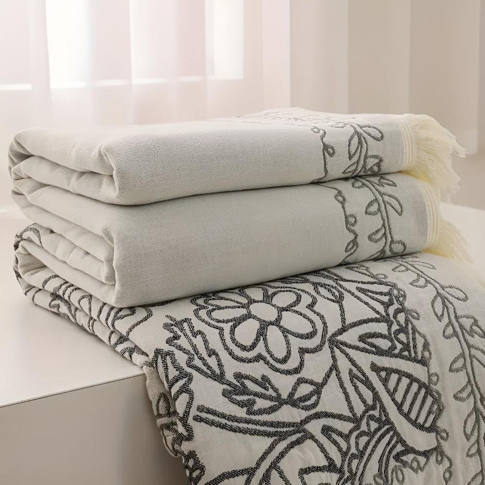 Gemütliche Scandi Chic Baumwollwurfdecke für Wohnkultur & Komfort