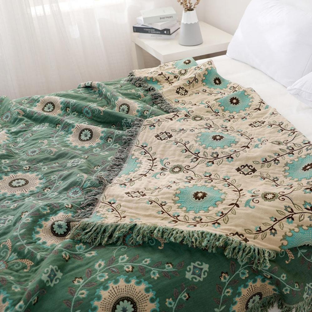 Umkehrbare Retro Mandala Wurfdecke für gemütliche Wohnkultur