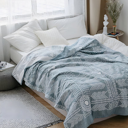 Reversible Minimalist Coverlet for Cozy Bedding - Zen Path Design